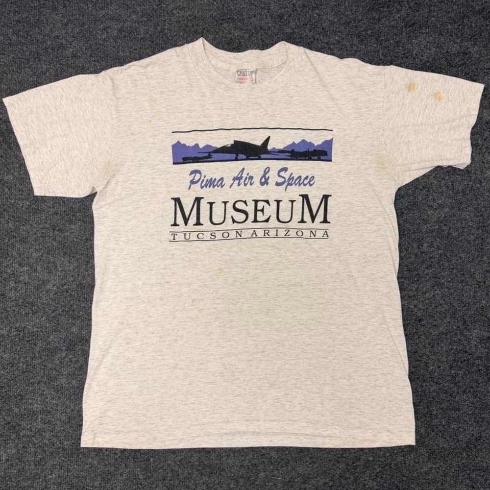 Vintage 90s Pima Air & Space Museum Tucson Arizona Shirt Oneita Grey Large